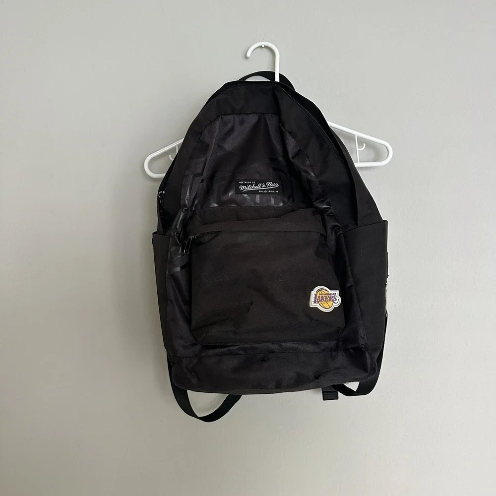 MITCHELL & NESS LA Lakers Backpack Has Some Small Holes Cosmetic 17‎ X 13